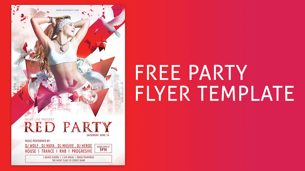 Free Red Party Flyer Template